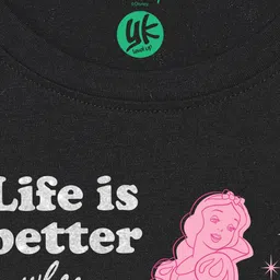 YK Disney Girls Disney Princess Printed Pure Cotton T-shirt image 3