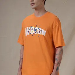 WROGN Typography Printed Round Neck Drop Shoulder Sleeves Oversized T-shirt image 3