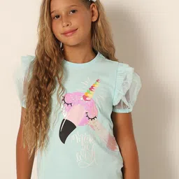 Vero Moda Girls Camouflage Puff Sleeves T-shirt image 3