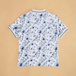 Pantaloons Junior Boys Floral Printed Polo Collar Cotton T-shirt image 4