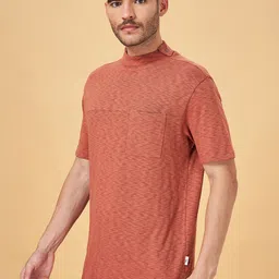 7 Alt by Pantaloons Abstract Printed High Neck Pockets Cotton Relaxed Fit T-shirt image 3