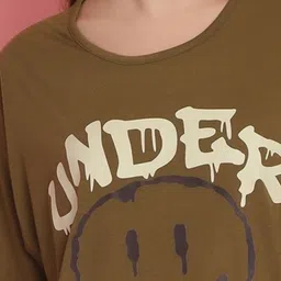 mack jonney VIMAL JONNEY Women Pack Of 2 Typography Printed Drop-Shoulder Sleeves Oversized T-shirts image 3