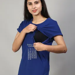 SillyBoom Typography Printed Extended Sleeves Maternity T-shirt image 2