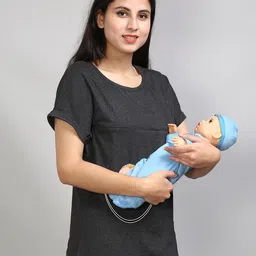 SillyBoom Graphic Printed Extended Sleeves Cotton Lycra Maternity T-shirt image 3