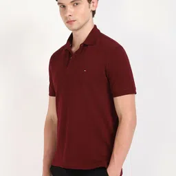 Tommy Hilfiger Men Solid Polo Collar Cotton T-shirt image 2
