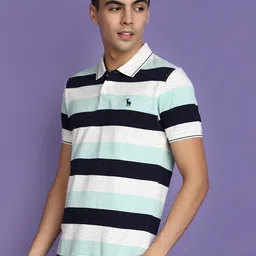 V-Mart Striped Cotton Polo Collar T-shirt image 3