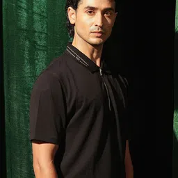 RARE RABBIT Men Solid Polo Collar Cotton T-shirt image 5