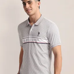U.S. Polo Assn. Striped Polo Collar Short Sleeves Cotton Slim Fit T-shirt image 3