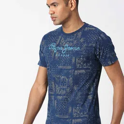 Pepe Jeans Men Printed Pure Cotton Slim Fit T-shirt image 2