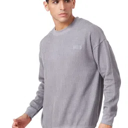 ZU Buck Knit Drop Shoulder Sleeves Pure Cotton Pullover Sweatshirt image 5