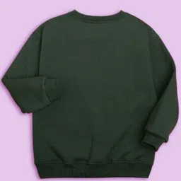 NUSYL Kids Typography Printed Oversized Fleece Sweatshirt image 3