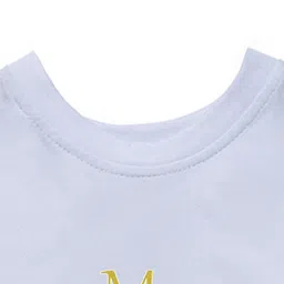 KAVEE Boys White & Yellow Typography Printed Bio Finish T-shirt image 3