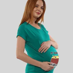 SillyBoom Graphic Printed Cotton Dolman Sleeves Maternity T-shirt image 3