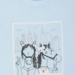 U.S. Polo Assn. Kids Girls Graphic Printed Pure Cotton T-shirt image 3