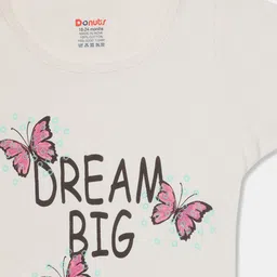 Donuts Girls White Graphic Printed Round Neck Cotton T-shirt image 4