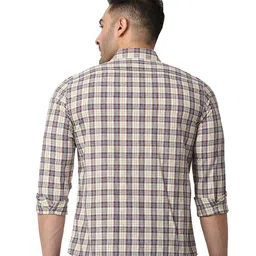 Basics Slim Fit Tartan Checked Cotton Casual Shirt image 4