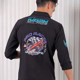 The Indian Garage Co Spread Collar Printed  Cotton Casual Shirt image 4