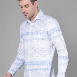 Crimsoune Club Classic Slim Fit Geometric Printed Pure Cotton Casual Shirt image 4