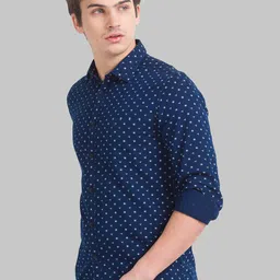 Parx Men Blue Slim Fit Printed Casual Shirt image 4