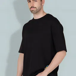 Elibolz Graphic Printed Round Neck Drop Shoulder Sleeves Oversized Cotton T-shirt image 3