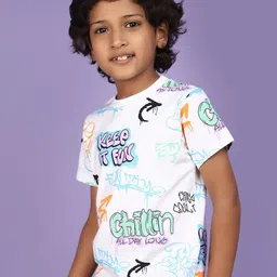 V-Mart Boys Typography Printed Cotton T-shirt image 4