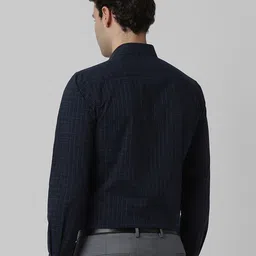 Peter England Men Spread Collar Gingham Checked Cotton Formal Shirt image 4