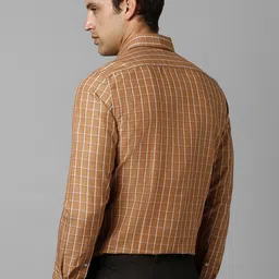 Louis Philippe Checked Pure Linen Formal Shirt image 5