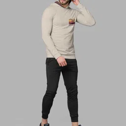 BULLMER Men Beige Typography Cotton T-shirt image 4