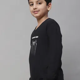Friskers Boys Black Typography Printed V-Neck T-shirt image 5