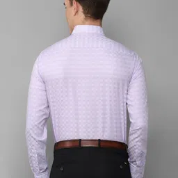 Louis Philippe Men Purple Checked Formal Shirt image 5