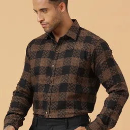 JAVINISHKA Relaxed Tailored Fit Checked Pure Cotton Casual Shirt image 4