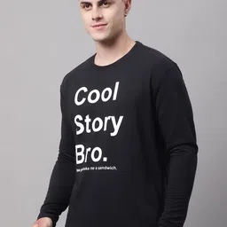 DOOR74 Men Printed Cotton Pullover Sweatshirt image 4