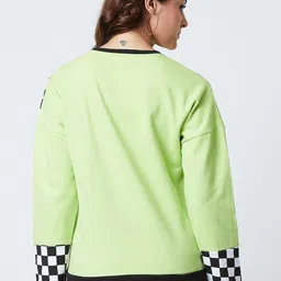 The Dry State Women Checked Cotton Sweatshirt image 3