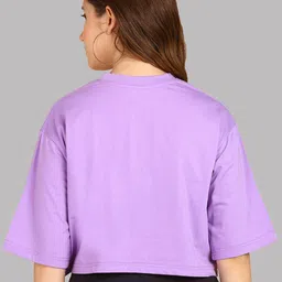 Adyavastram Typography Printed Drop-Shoulder Sleeves Cotton Oversized Crop T-shirt image 4