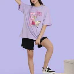 Fabflee Pack Of 2 Printed Drop-Shoulder Sleeves Cotton Oversized T-shirt image 4