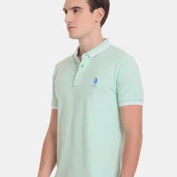 U.S. Polo Assn. Men Polo Collar Slim Fit Cotton T-shirt image 4