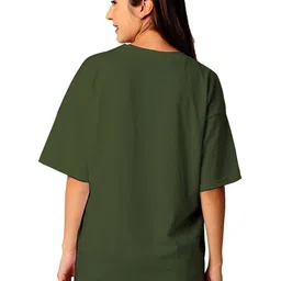 STATUS MANTRA Typography Printed Round Neck Drop-Shoulder Sleeves Cotton Oversized T-shirt image 5