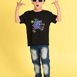 NUSYL Boys Typography Printed Oversized Round Neck T-shirt image 3