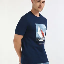Tommy Hilfiger Men Graphic Printed Round Neck Cotton T-shirt image 5