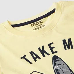 max Boys Graphic Printed Pure Cotton T-shirt image 4
