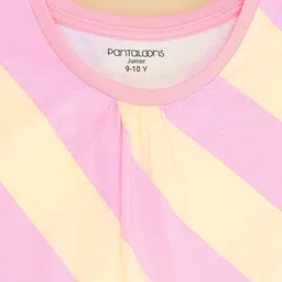 Pantaloons Junior Girls Striped V-Neck Pockets T-shirt image 2