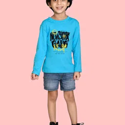 NUSYL Boys Typography Printed Round Neck Cotton T-shirt image 2