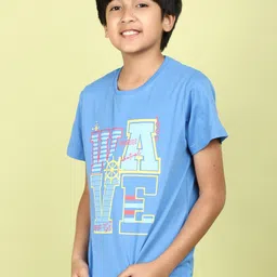 V-Mart Boys Typography Printed Round Neck Cotton T-shirt image 4