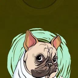 NUSYL Boys Olive Green Printed Mandarin Collar Pockets T-shirt image 3