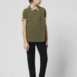 Jack & Jones Junior Boys Polo Collar Slim Fit Pure Cotton T-Shirt image 4
