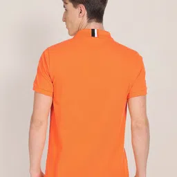 u.s. polo assn. U S Polo Assn Men Mustard Yellow Polo Collar Pure Cotton Slim Fit T-shirt image 4