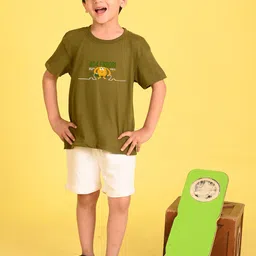 NUSYL Boys Graphic Printed Round Neck Oversized T-shirt image 2