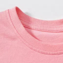 StyleCast Girls Pink Cotton Printed Regular Fit Round Neck T-shirt image 2