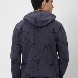 Mufti Typography Printed Hooded Cotton Pullover Sweatshirt image 4