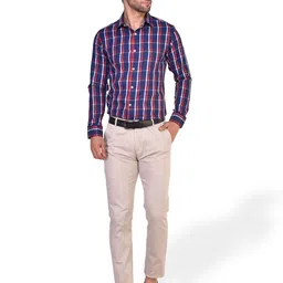 PARASSIO CLOTHINGS India Slim Checked Formal Shirt image 3